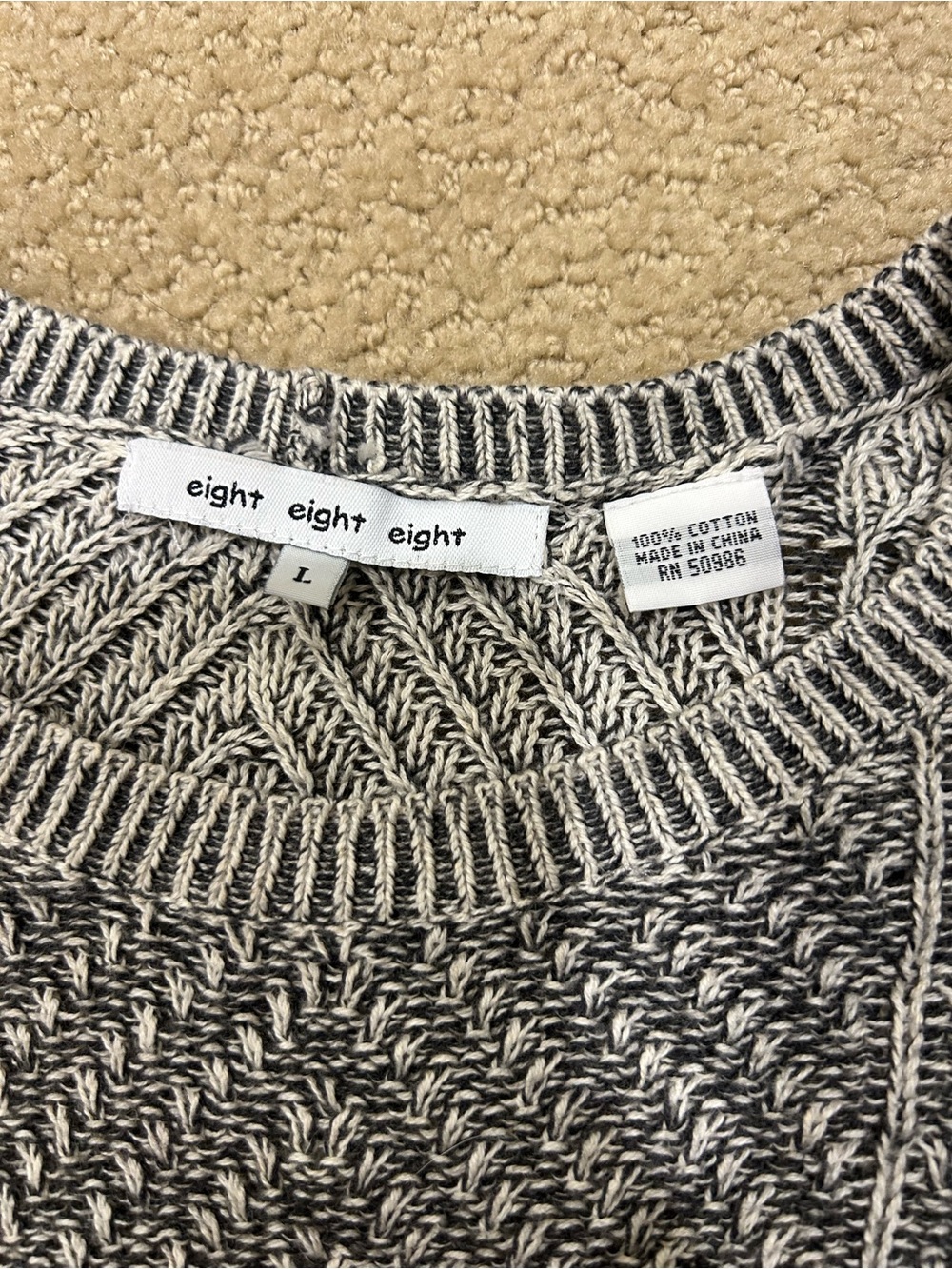 eight eight eight Marled Black and White Knit Pullover - Picture 2 of 2